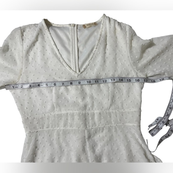 Altar’d State Romper Shorts White Lined Crocheted Trim Small - Picture 11 of 11